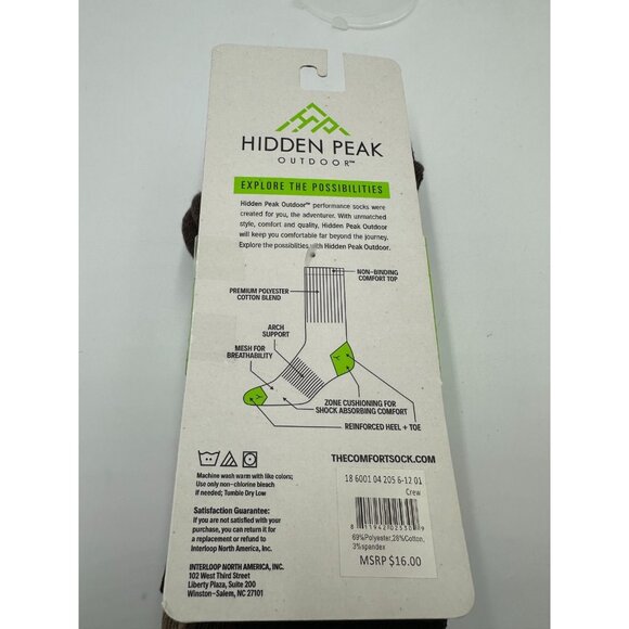 Hidden Peak Outdoor 4 Pair Mens Trail Blazer Hiking Crew Socks shoe size 6-12 L - Picture 5 of 10